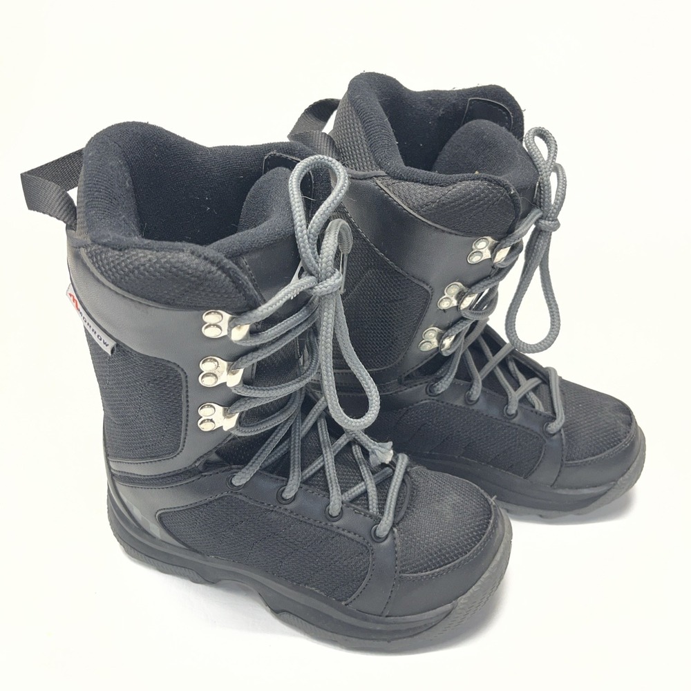 Kids Morrow Slick Snowboard Boots US Size 3 Black Preowned